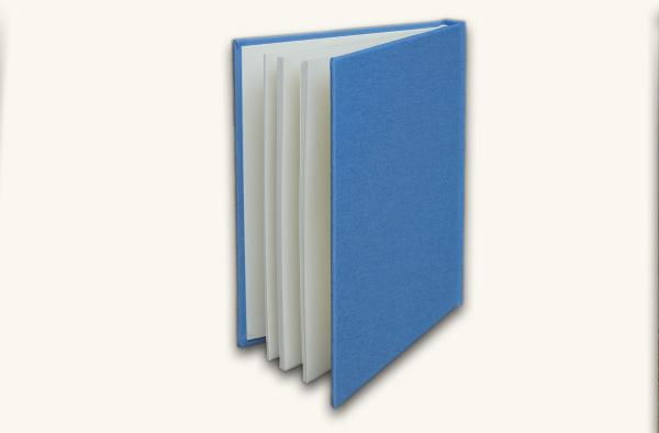 Noble notebook linen light blue, blank writing and drawing paper